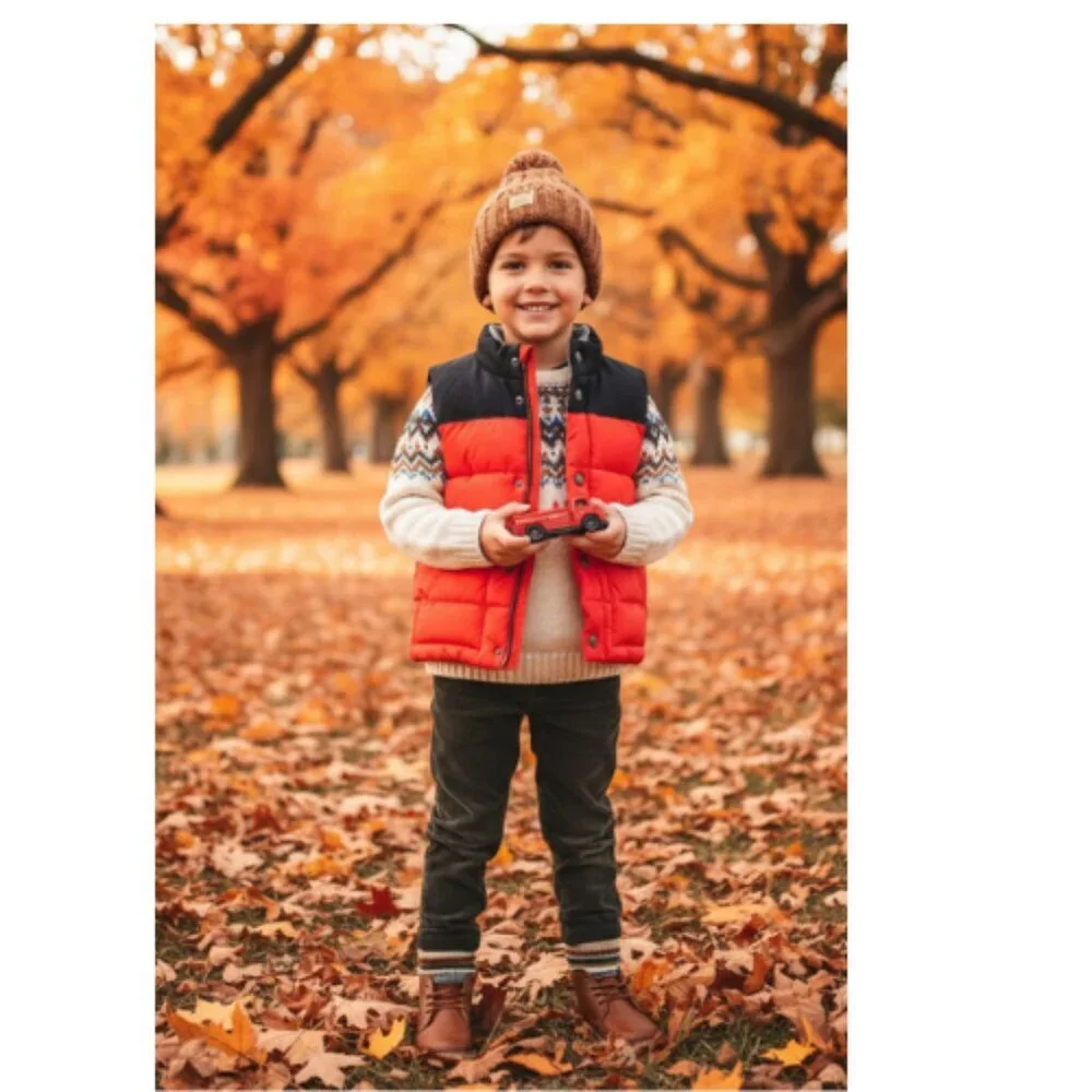 Baby Gap Vest Orange/Brown Puffer Vest